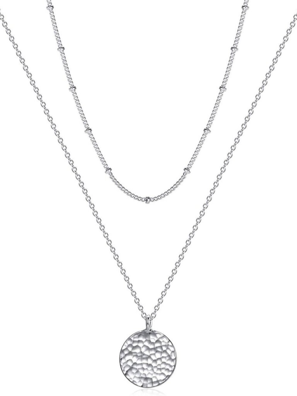 Dainty Gold Choker Necklace with Layered Coin & Crescent Moon - Simple Jewelry